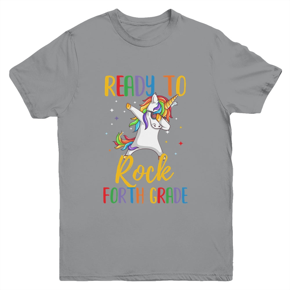 Dabbing Ready To Rock 4th Grade Unicorn Back To School Youth Youth Shirt | Teecentury.com