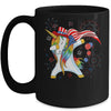 Dabbing Unicorn 4th of July American Flag Girls Mug Coffee Mug | Teecentury.com