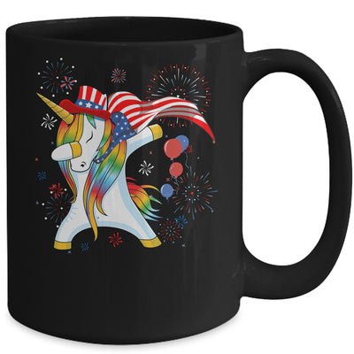 Dabbing Unicorn 4th of July American Flag Girls Mug Coffee Mug | Teecentury.com