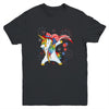 Dabbing Unicorn 4th of July American Flag Girls Youth Youth Shirt | Teecentury.com