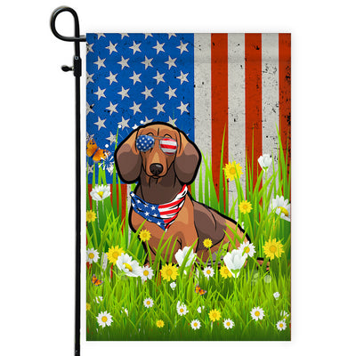 Dachshund American USA Flag 4th of July Dog Lover On Independence Day | teecentury