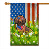 Dachshund American USA Flag 4th of July Dog Lover On Independence Day | teecentury