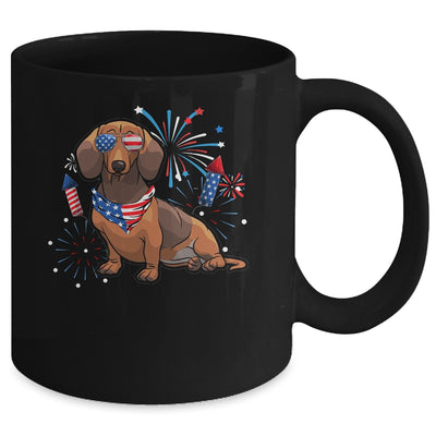 Dachshund Dog American USA Flag 4th of July Men women Lover Mug | teecentury