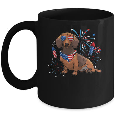 Dachshund Dog American USA Flag 4th of July Men women Lover Mug | teecentury