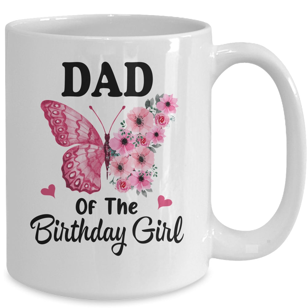 Dad 1st First Birthday Matching Family Butterfly Floral Mug | teecentury