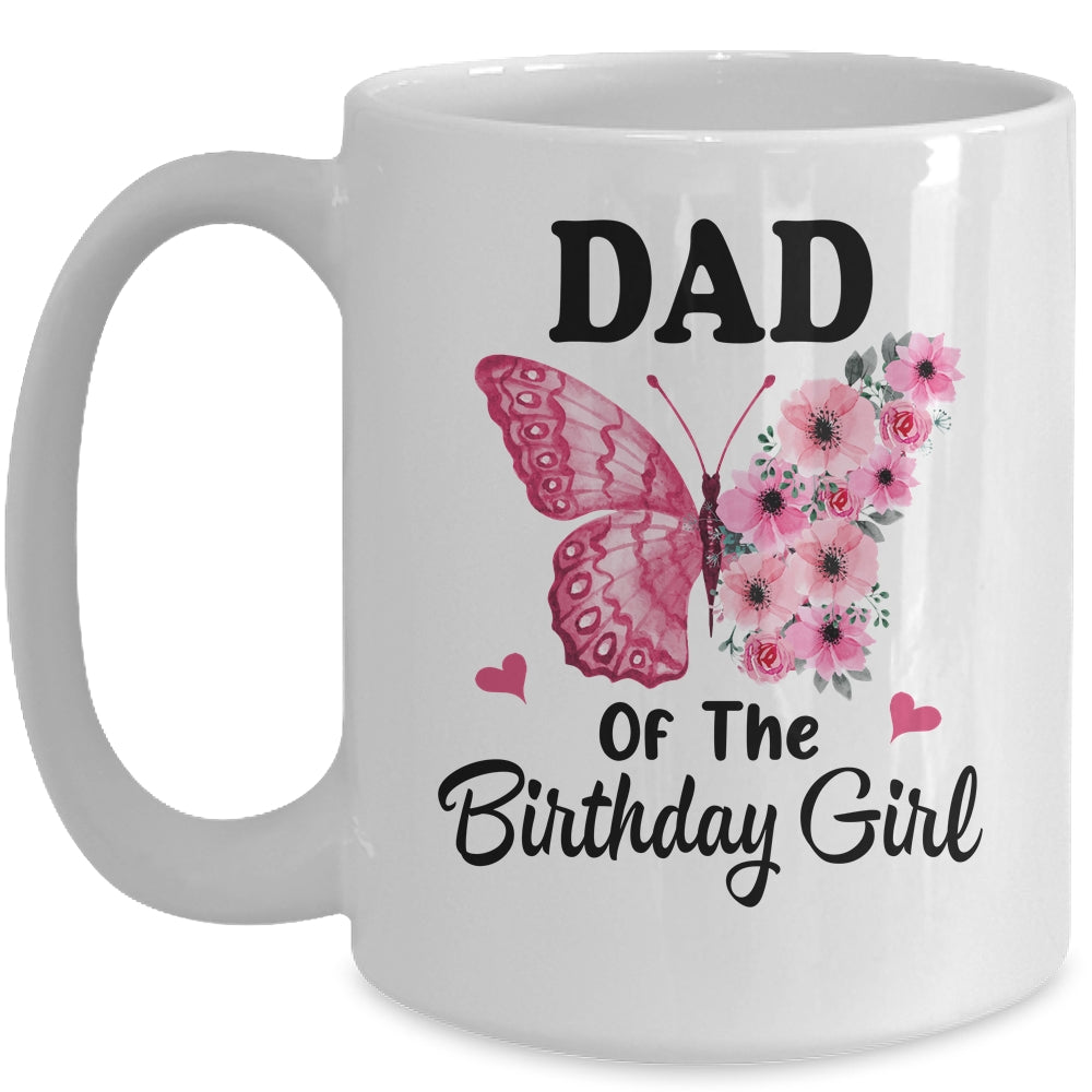 Dad 1st First Birthday Matching Family Butterfly Floral Mug | teecentury