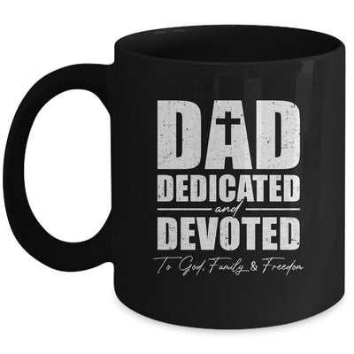 Dad Dedicated And Devoted Happy Fathers Day Mug | teecentury