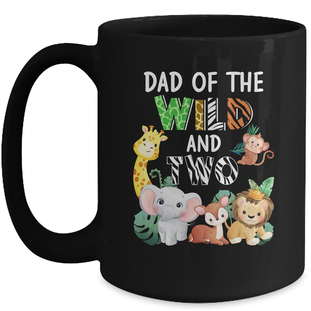 Dad Of The Wild And Two Zoo Theme Birthday Safari Mug | teecentury