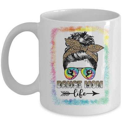 Dance Mom Dancer Mother's Day Leopard Messy Bun Tie Dye Mug | teecentury