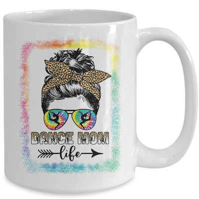 Dance Mom Dancer Mother's Day Leopard Messy Bun Tie Dye Mug | teecentury