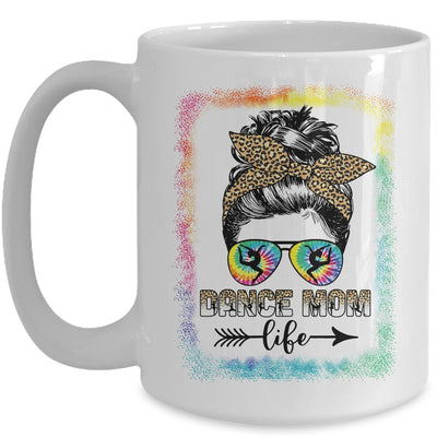 Dance Mom Dancer Mother's Day Leopard Messy Bun Tie Dye Mug | teecentury