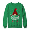 Dancing Gnome Buffalo Plaid Matching Christmas Pajama Gift T-Shirt & Sweatshirt | Teecentury.com
