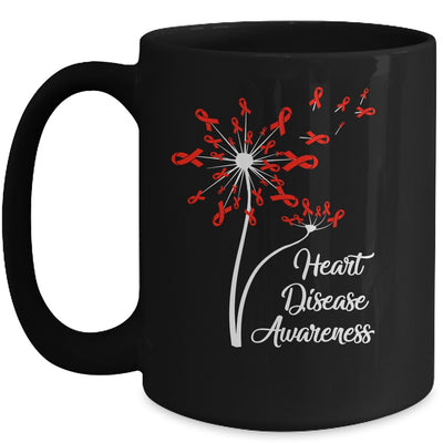 Dandelion Go Red Ribbon Heart Disease Awareness Month Mug Coffee Mug | Teecentury.com
