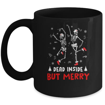 Dead Inside But Merry Funny Dancing Skeleton Christmas Nurse Mug Coffee Mug | Teecentury.com