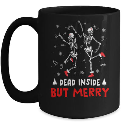 Dead Inside But Merry Funny Dancing Skeleton Christmas Nurse Mug Coffee Mug | Teecentury.com