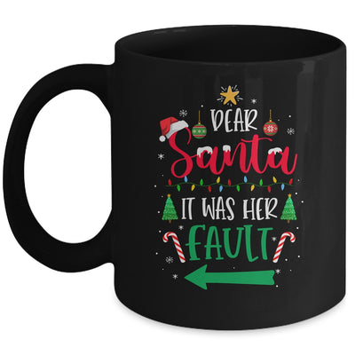 Dear Santa It Was Her Fault Her And His Couple Christmas Mug Coffee Mug | Teecentury.com
