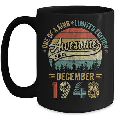 December 1948 Vintage 75 Years Old Retro 75th Birthday Mug | teecentury