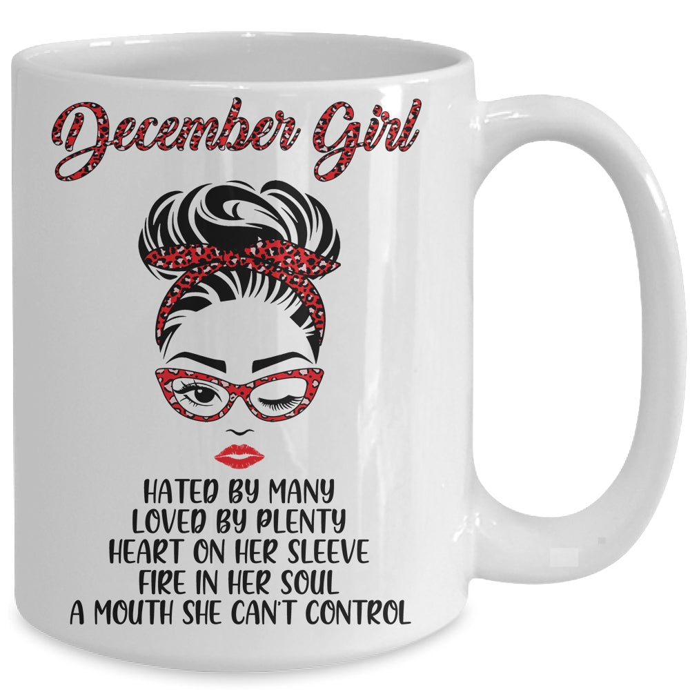 December Girl Hated By Many Loved By Plenty Leopard Women Mug Coffee Mug | Teecentury.com