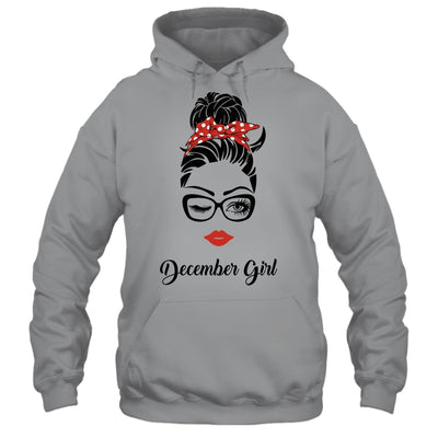 December Girl Woman Face Wink Eyes Lady Face Birthday Gift T-Shirt & Tank Top | Teecentury.com