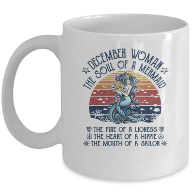 December Woman The Soul Of A Mermaid Vintage Birthday Gift Mug Coffee Mug | Teecentury.com