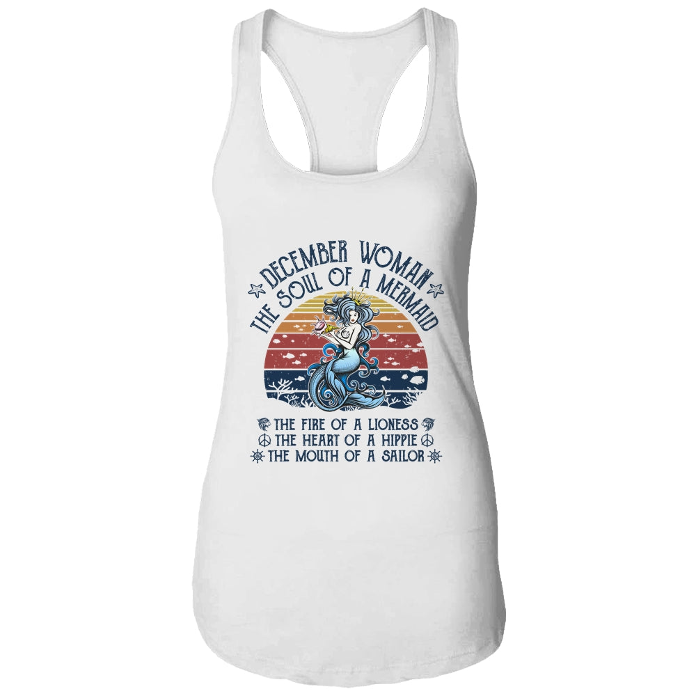 December Woman The Soul Of A Mermaid Vintage Birthday Gift T-Shirt & Tank Top | Teecentury.com