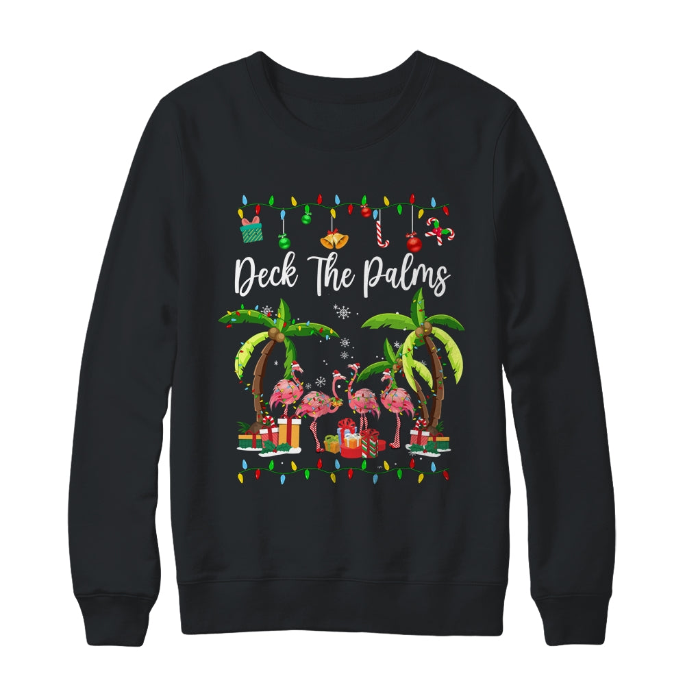 Deck the Palms Merry Flamingo Christmas Tree Xmas Shirt & Sweatshirt | teecentury