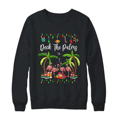 Deck the Palms Merry Flamingo Christmas Tree Xmas Shirt & Sweatshirt | teecentury
