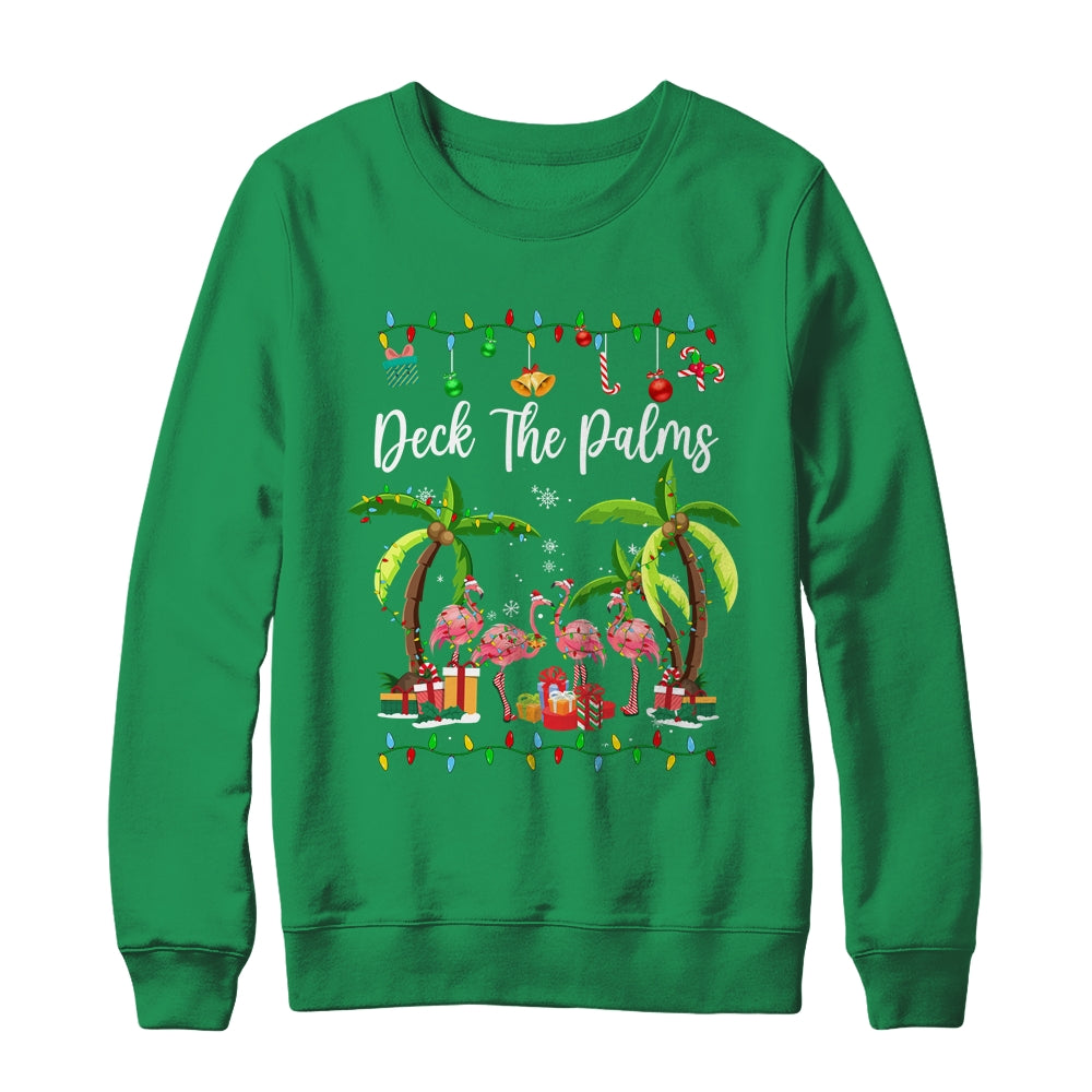 Deck the Palms Merry Flamingo Christmas Tree Xmas Shirt & Sweatshirt | teecentury