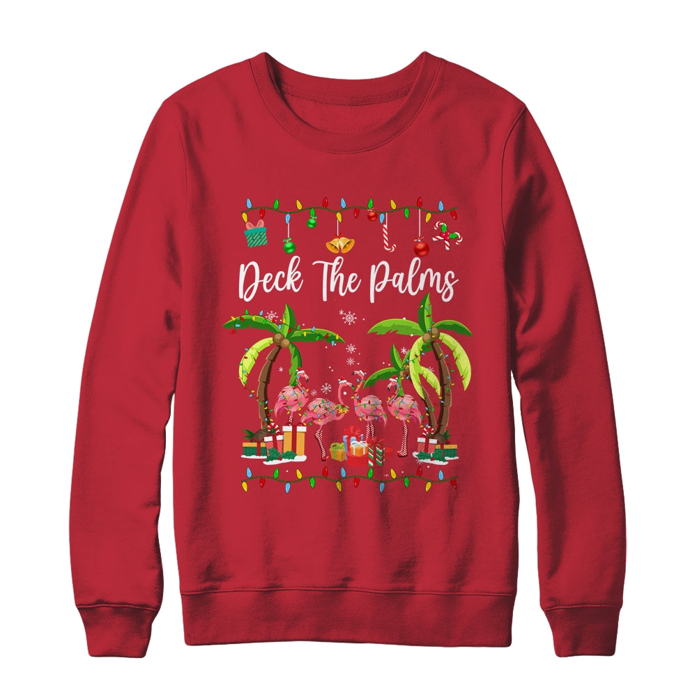 Deck the Palms Merry Flamingo Christmas Tree Xmas Shirt & Sweatshirt | teecentury