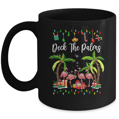 Deck the Palms Merry Flamingo Christmas Tree Xmas Mug | teecentury