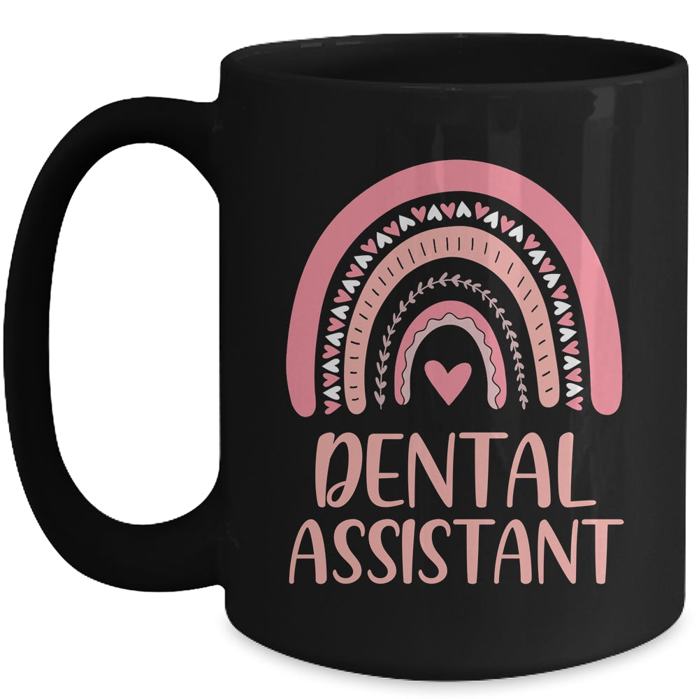 Dental Assistant Cute Pink Rainbow Nurse Day Mug Coffee Mug | Teecentury.com
