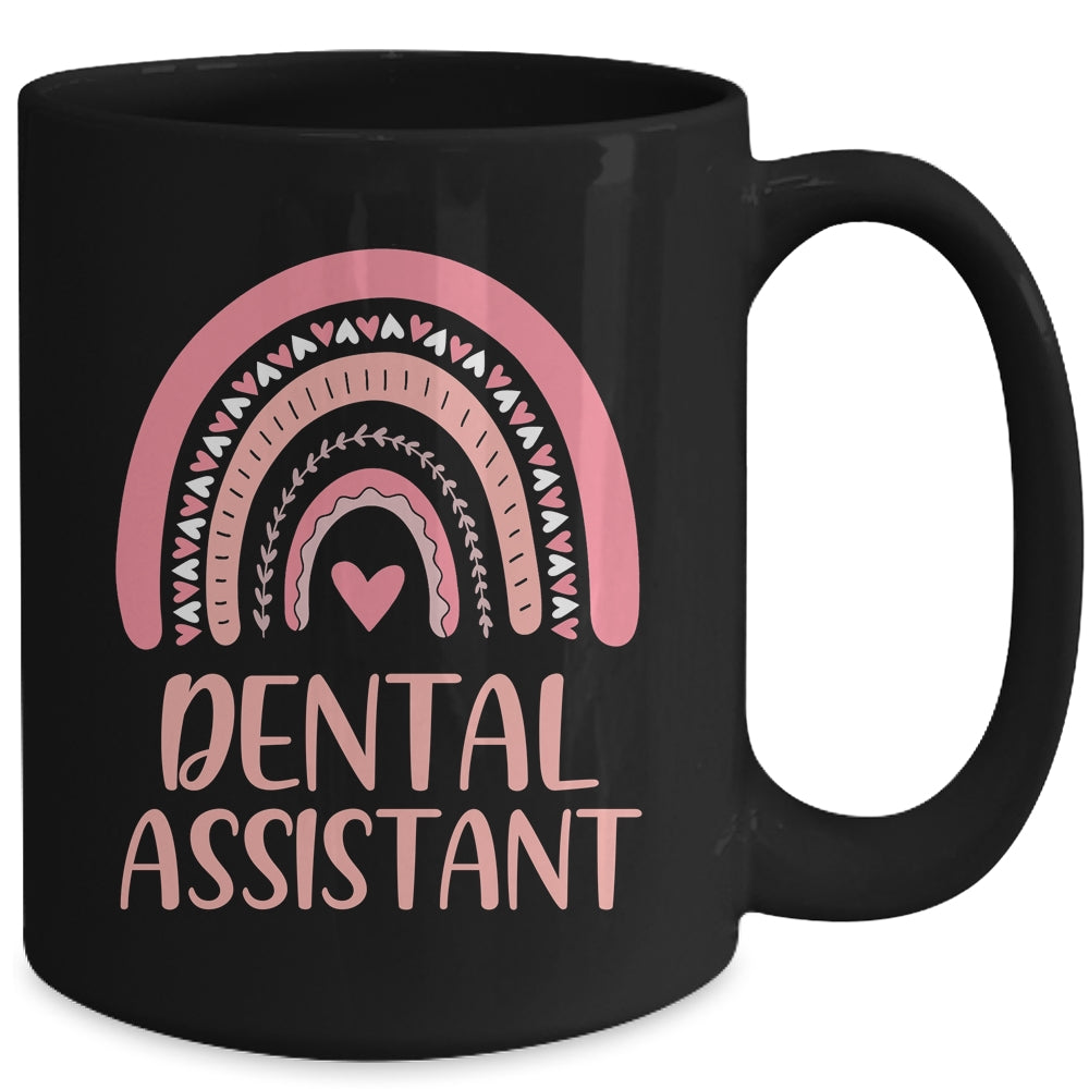 Dental Assistant Cute Pink Rainbow Nurse Day Mug Coffee Mug | Teecentury.com