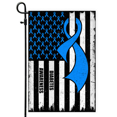 Diabetes Awareness America Flag Blue Ribbon Flag | Teecentury.com
