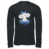 Diabetes Awareness Elephant Flowers Blue Ribbon Gift T-Shirt & Hoodie | Teecentury.com