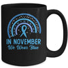 Diabetes Awareness In November We Wear Blue Rainbow Mug | teecentury