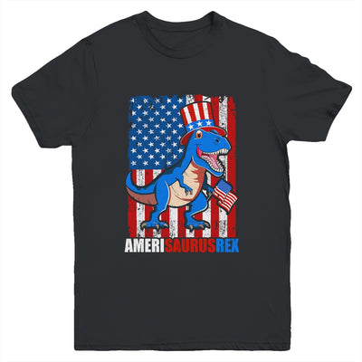 Dinosaur 4th of July Kids Boys Men Amerisaurus T Rex Funny Youth Shirt | teecentury