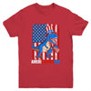 Dinosaur 4th of July Kids Boys Men Amerisaurus T Rex Funny Youth Shirt | teecentury