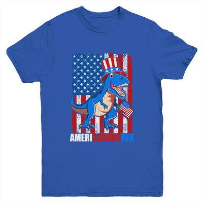 Dinosaur 4th of July Kids Boys Men Amerisaurus T Rex Funny Youth Shirt | teecentury