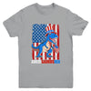 Dinosaur 4th of July Kids Boys Men Amerisaurus T Rex Funny Youth Shirt | teecentury