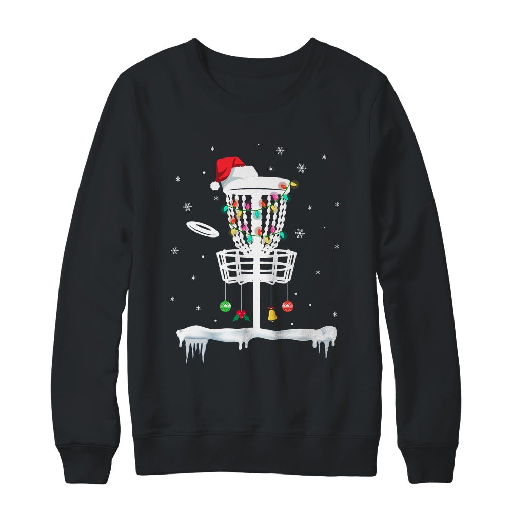 Disc Golf Funny Frisbee Sports Gift With Christmas Lights T-Shirt & Sweatshirt | Teecentury.com