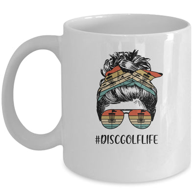 Disc Golf Mom Life Messy Bun Hair Glasses Mug Coffee Mug | Teecentury.com