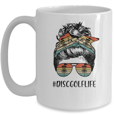 Disc Golf Mom Life Messy Bun Hair Glasses Mug Coffee Mug | Teecentury.com