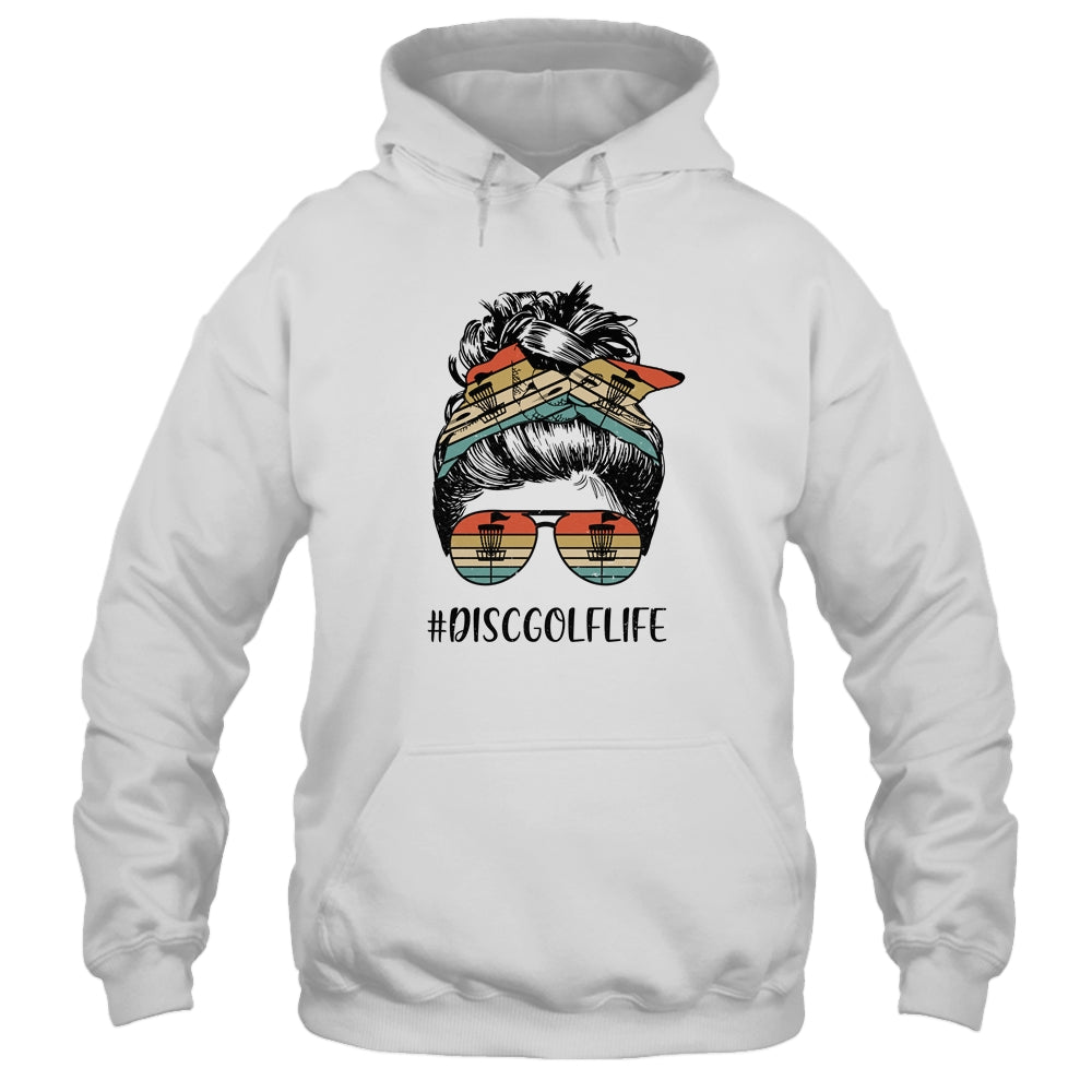 Disc Golf Mom Life Messy Bun Hair Glasses T-Shirt & Tank Top | Teecentury.com