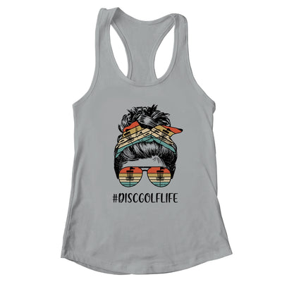 Disc Golf Mom Life Messy Bun Hair Glasses T-Shirt & Tank Top | Teecentury.com