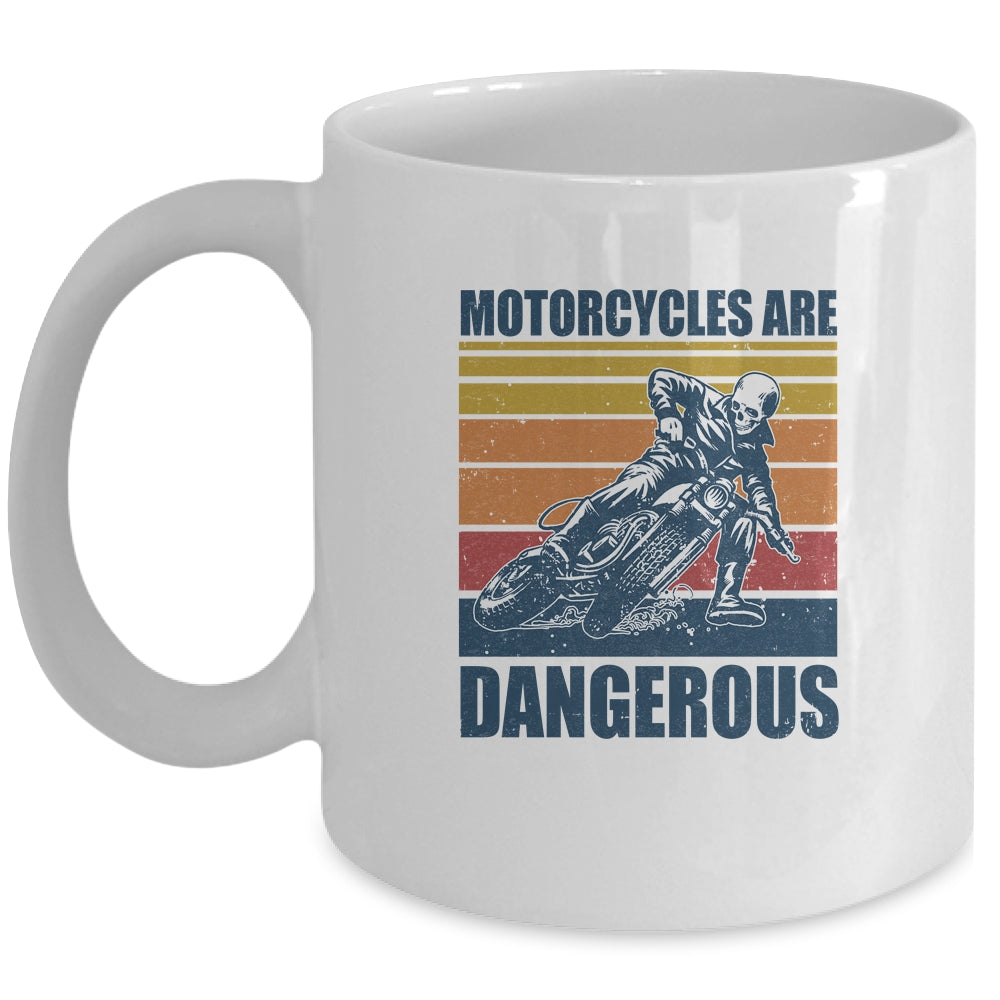 Distressed Retro Vintage Motorcycles Are Dangerous Mug Coffee Mug | Teecentury.com