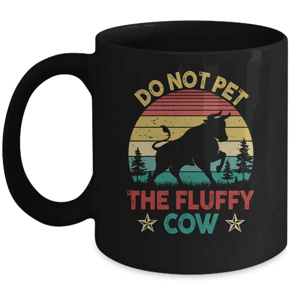 Do Not Pet The Fluffy Cows Bison Retro Vintage Mug | teecentury