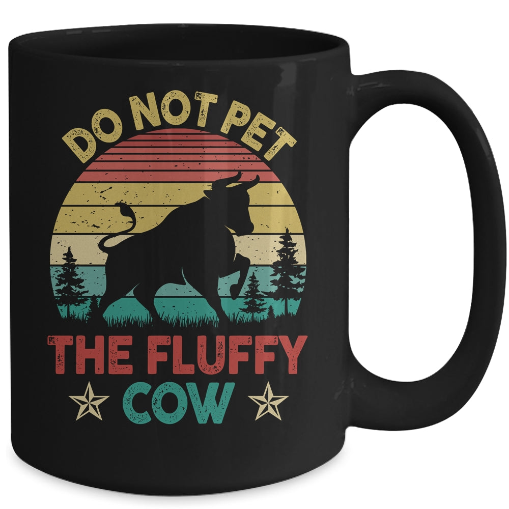 Do Not Pet The Fluffy Cows Bison Retro Vintage Mug | teecentury