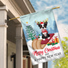 Dog Boston Terrier Christmas Flag Merry Christmas and Happy New Year Welcome Gift for Dog Lovers Flag | Teecentury.com
