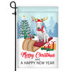 Dog Bull Terrier Christmas Flag Merry Christmas and Happy New Year Welcome Gift for Dog Lovers Flag | Teecentury.com