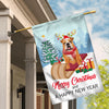 Dog Bulldog Christmas Flag Merry Christmas and Happy New Year Welcome Gift for Dog Lovers Flag | Teecentury.com